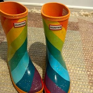 Hunter rainbow glitter rain boots- Size 1